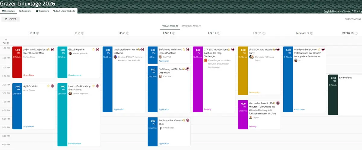 Graz Linux Days 2026 - schedule