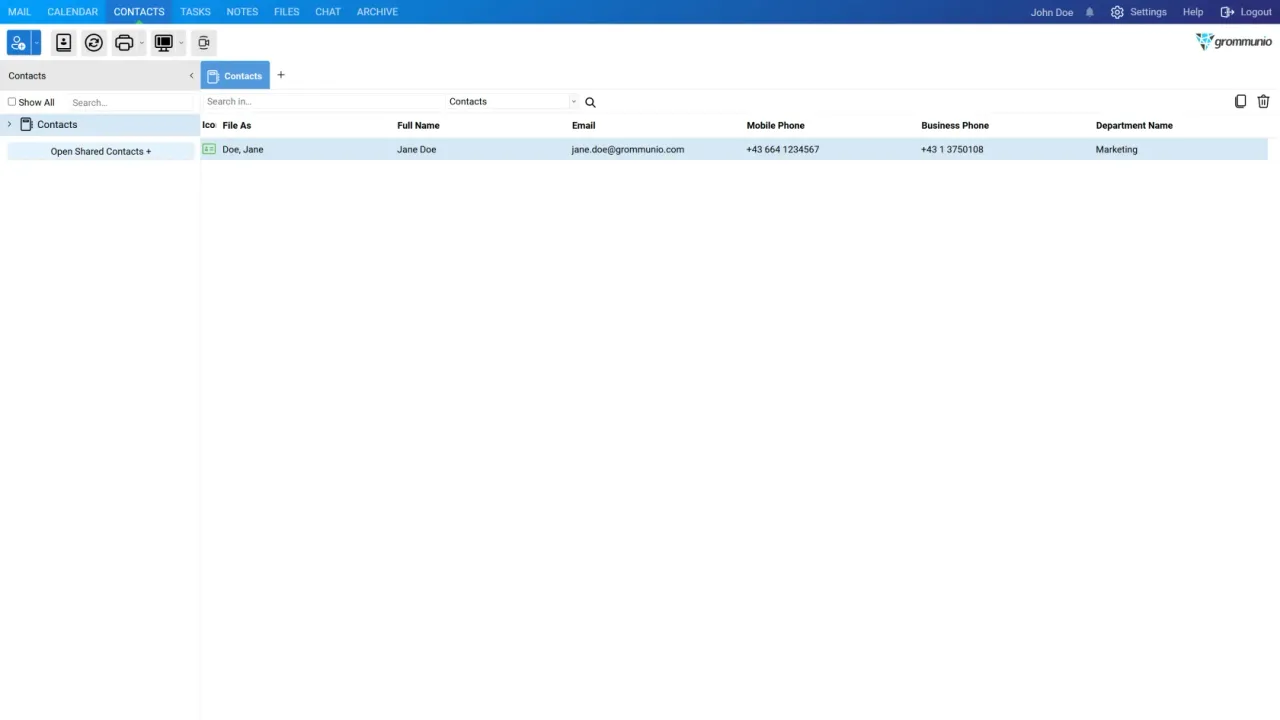 grommunio Contacts